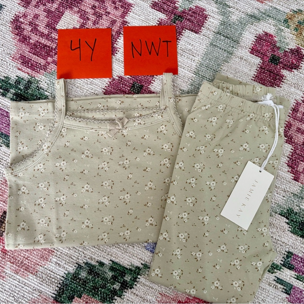 Jamie Kay Kids Floral Leggings - Light Green